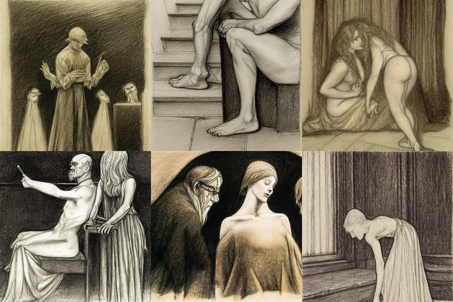 Prompt: honored, praised and despised. pencil drawing by edward hopper, arthur rackham and milo manara