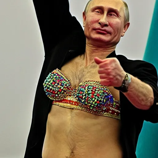 Prompt: russian president putin as a belly dancer