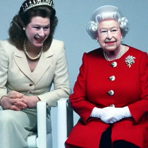 Image similar to queen elizabeth ii in wwe, 1 9 9 0