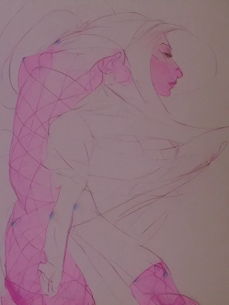 Prompt: pinks by Disney Concept Artists, blunt borders, golden ratio