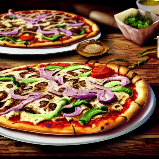 Prompt: gyro zeppelin pizza mozzarella, jojo bizzare adventure, realistic, hdr, clear image,