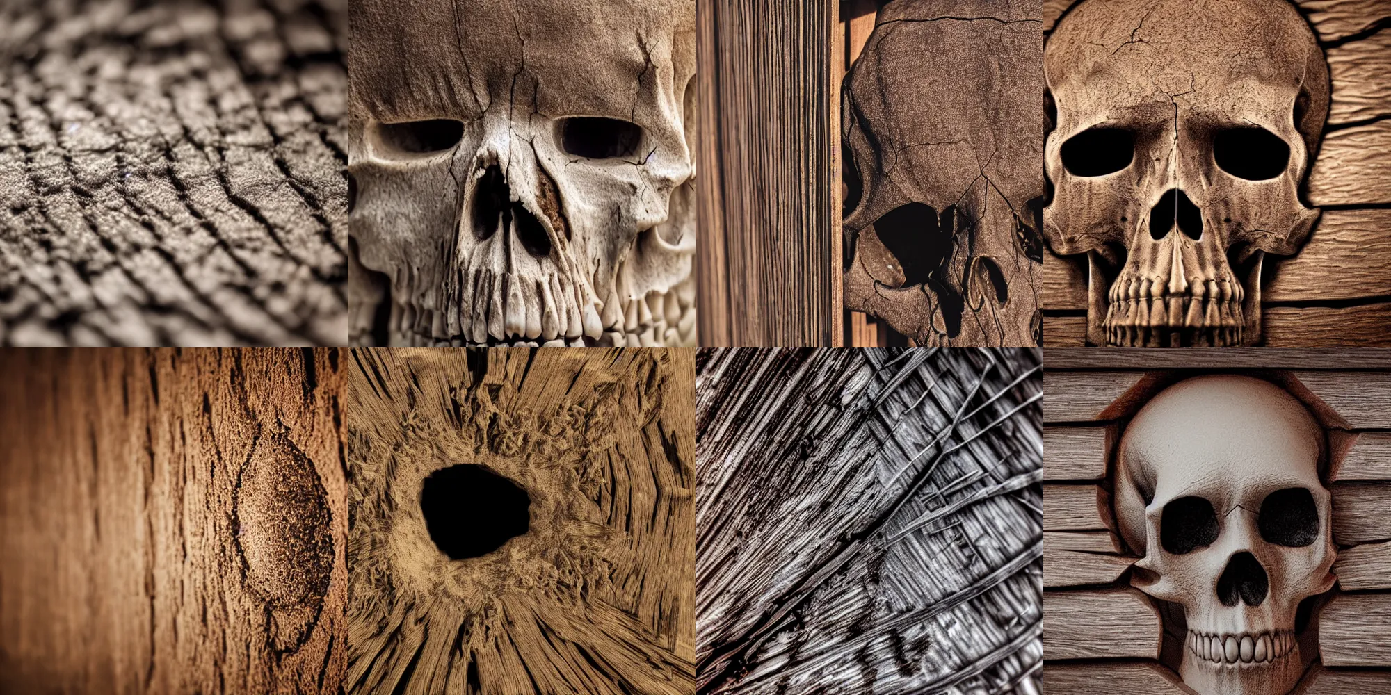 Prompt: extreme closeup perspective photo of the surface of a webbed Skull full of dust,in a dusty webbed old wooden bookshelf,sunrays through cracks, 4K, photorealistic