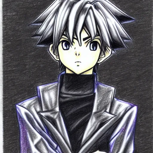 Image similar to portrait drawing of yugi muto by kazuki takahashi