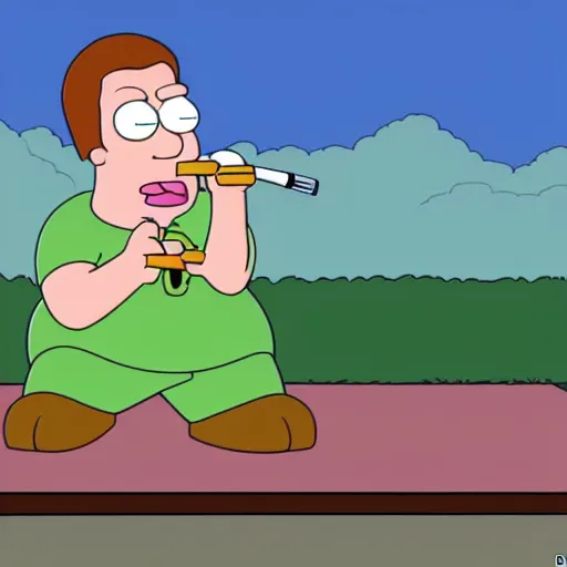 Image similar to brian from family guy smoking a joint