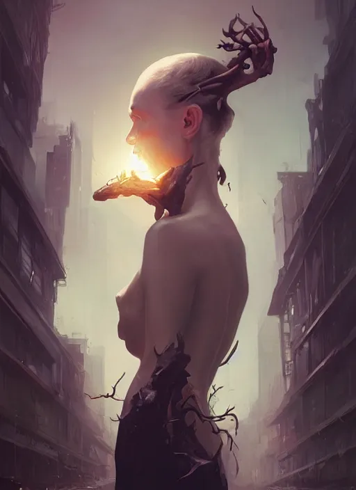 Prompt: how far will evolution go, photorealistic by michael komarck, greg rutkowski, victo ngai, artgerm, willem claesz heda and j. dickenson