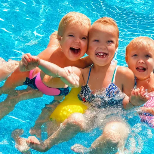Prompt: drowning in mash potatoes swimming pool while children laugh digital photo