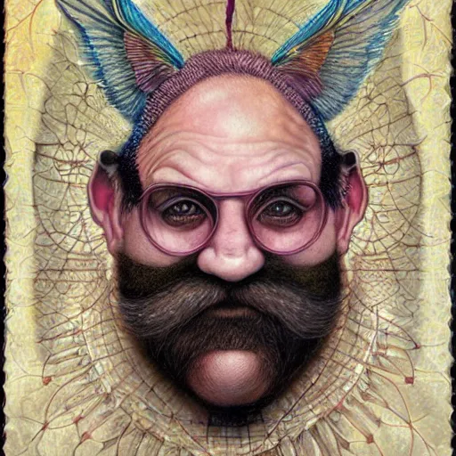 Image similar to Portrait of Wario, artwork by Daniel Merriam,