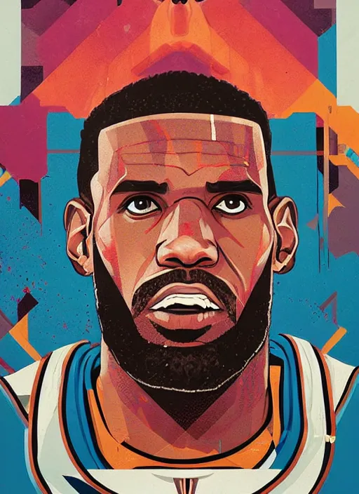 Image similar to symmetry!! portrait of lebron james by sachin teng, organic, cables, matte painting, geometric shapes, hard edges! graffiti, street art