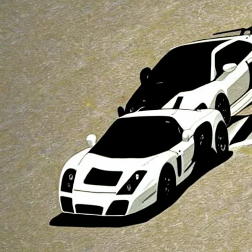 Image similar to Noble M600 in Initial D, anime art