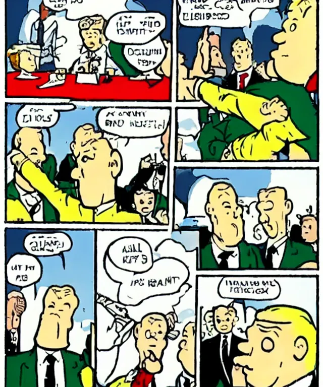 Prompt: a hand-drawn character from Tintin looking like Benjamin Netanyahu, Comics, Hergé