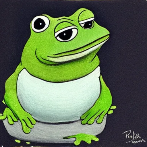 Image similar to realistic fat pepe the frog