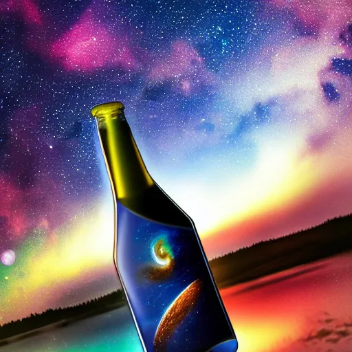 Image similar to detailed photo of galaxy in bottle