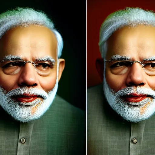 Image similar to a portrait of Narendra Modi by Martin Schoeller, photorealistic, global lighting