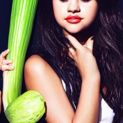 Prompt: selena gomez x celery