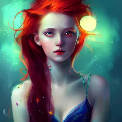 Image similar to colorful and Festive Captivating Fairy teenager with red hair, atmospheric lighting, painted, intricate, highly detailed by Charlie Bowater