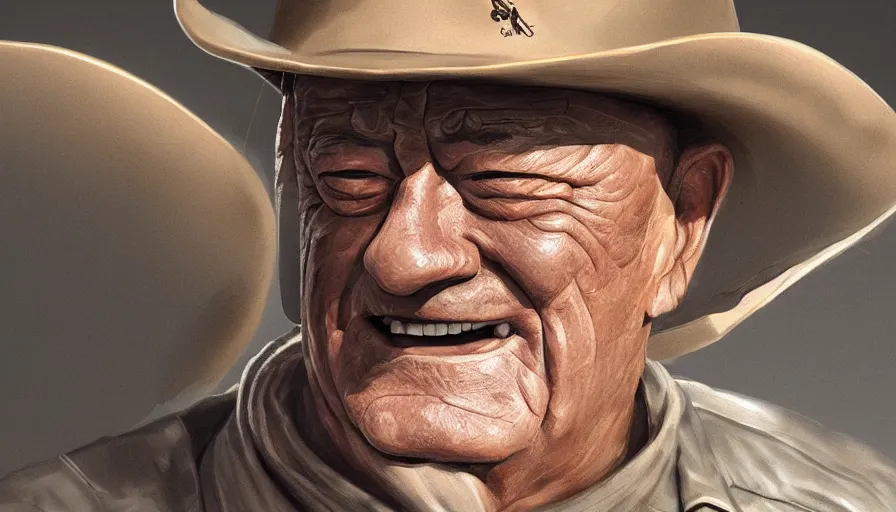 Image similar to Digital painting of John Wayne in 2022, hyperdetailed, artstation, cgsociety, 8k