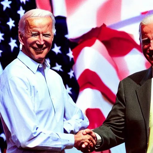 Image similar to joe biden shaking hand of osama bin laden, ultra realistic, canon 3 5 mm photography