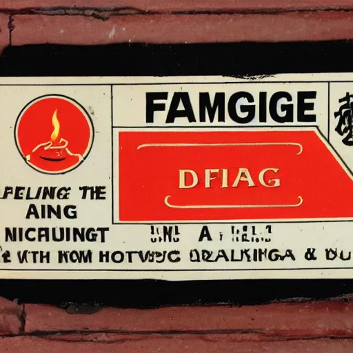 Image similar to vintage fire flame warning label