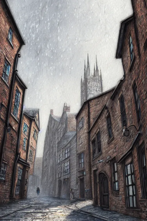 Image similar to a beautiful urban sketch of the shambles and little shambles york, 8 k, frostbite 3 engine, cryengine, dof, trending on artstation, digital art, crepuscular ray, art by fossi _ images and tugboat printshop