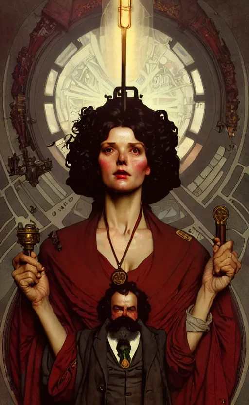Image similar to karl marx 6 6 6 gorgeous lighting by weta studio, mucha, bautista and norman rockwell and greg rutkowski and tom bagshaw and james gurney and lucasfilm