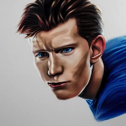 Prompt: tom holland portrait as mr incredible, hd, photorealistic portrait