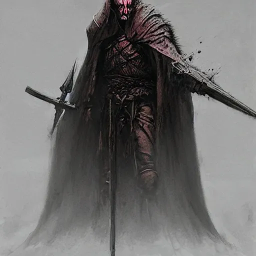 Image similar to executioner concept art, beksinski, wayne barlowe, adrian smith concept art, ruan jia, weta workshop the hobbit, trending on artstation, dark soul concept art, elden ring concept art, demon soul concept art, the witcher concept art