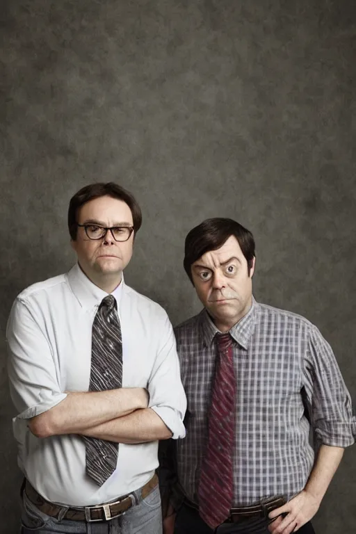 Image similar to portrait photo of dwight schrute and joe lo truglio