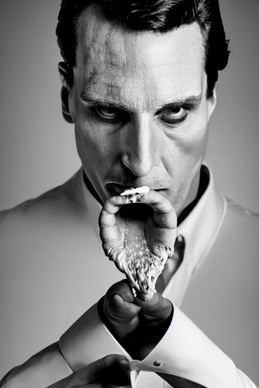 Image similar to patrick bateman smoke opps, high resolution, photorealistic, smooth, details, 4 k, aesthetic lighting, baroque object, sharp focus, hyperdetailed object, professional photography, pullitzer winning, 8 0 0 photo by : canon eos 5 d mark iv, by karah mew and adnan abidi and jodie bateman