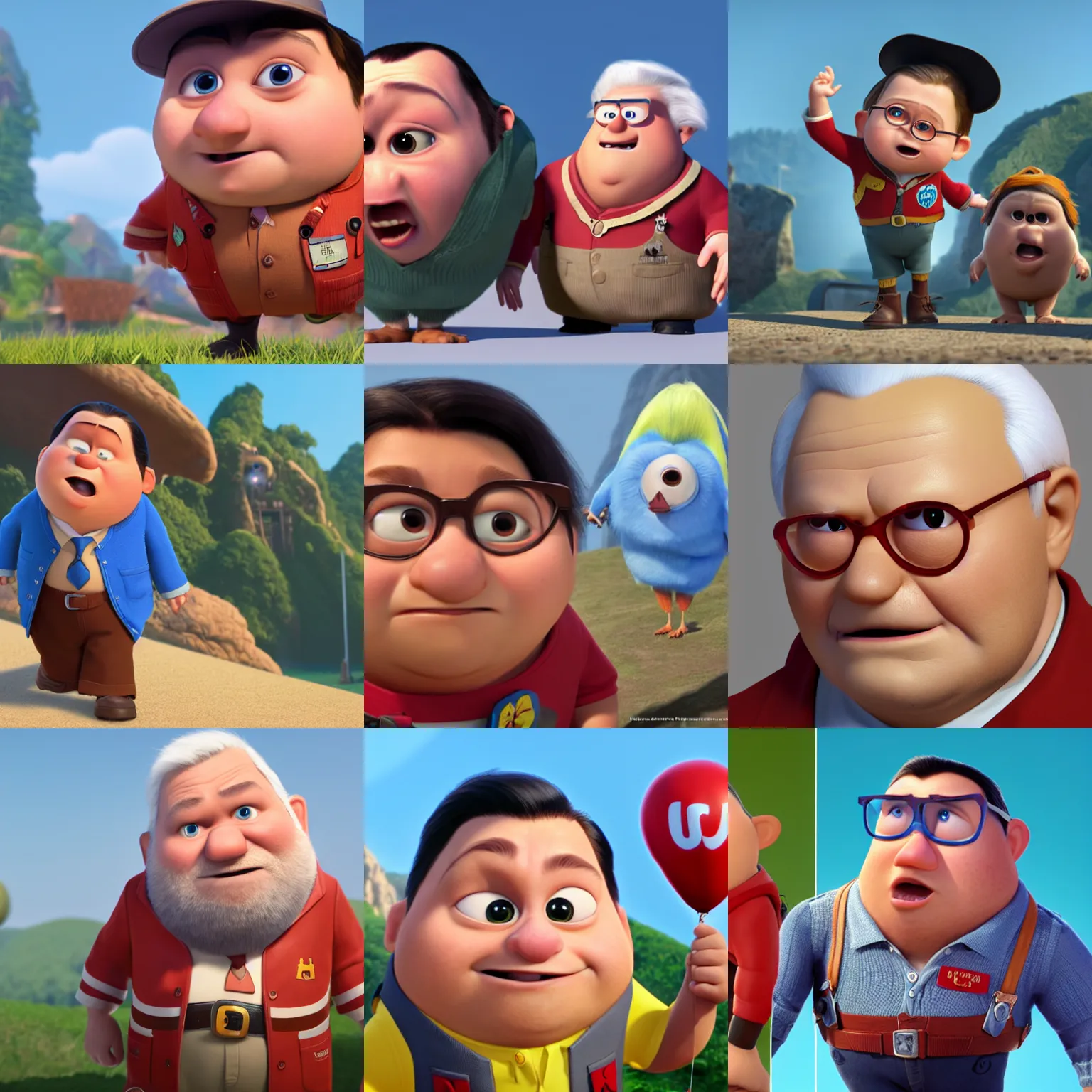 Image similar to lech kaczynski as a pixar disney character from up ( 2 0 0 9 ), unreal engine, octane render, 3 d render, photorealistic