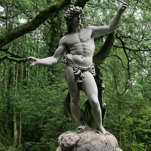 Image similar to Dionysus statue in forest