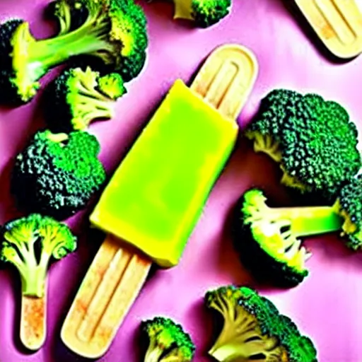Image similar to popsicle made out of broccoli