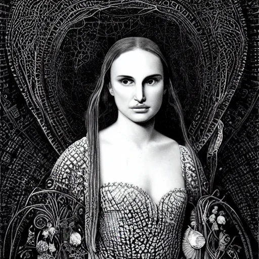 Image similar to portrait of natalie portman by ernst haeckel