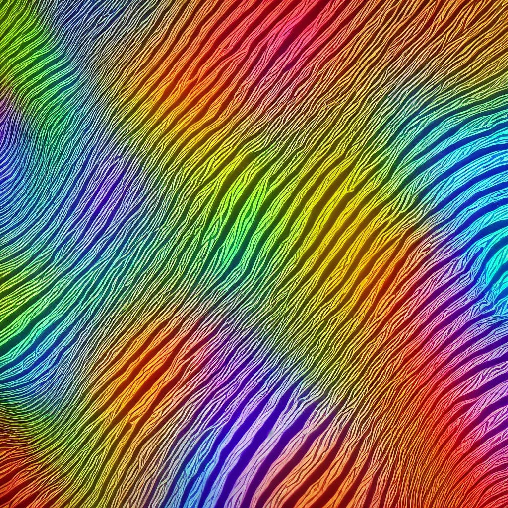 Prompt: fractal rainbow zebra stripes pattern, ornate, ultra - realistic : photo - real : unreal engine : octane render : 3 d : 8 k : post - production : super detailed : masterpiece