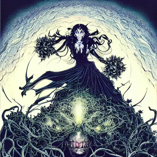 Image similar to black swan melting, castelvania, by yoichi hatakenaka, masamune shirow, josan gonzales and dan mumford, ayami kojima, takato yamamoto, barclay shaw, karol bak