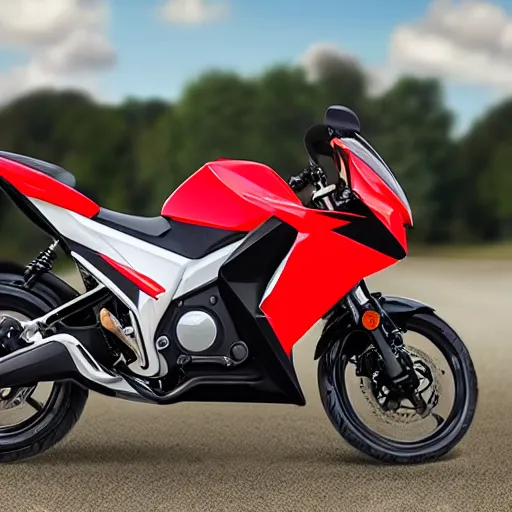 Image similar to the new 2035 honda motorbike that is made of cheese, 4k, award winning photography