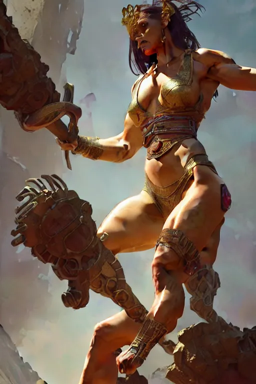 Image similar to Gladiator, gorgeous, amazing, muscular, fit, intricate, highly detailed, digital painting, artstation, concept art, sharp focus, illustration, art by greg rutkowski and alphonse mucha