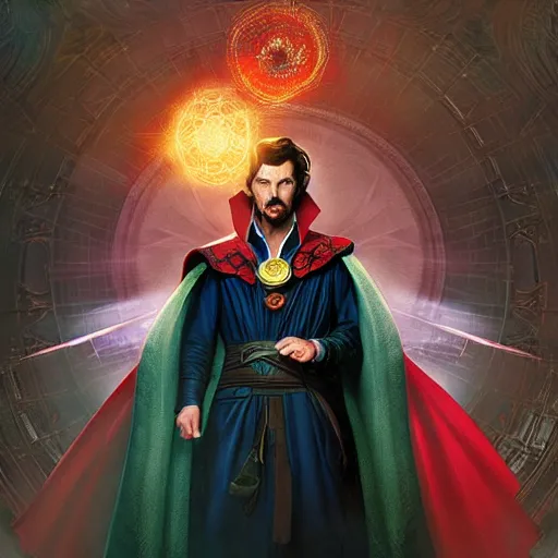 Image similar to doctor strange wearing a sombrero geog darrow greg rutkowski