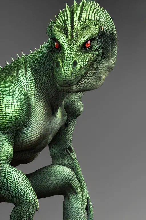 Image similar to lizardman, gray scales, anime, hd,