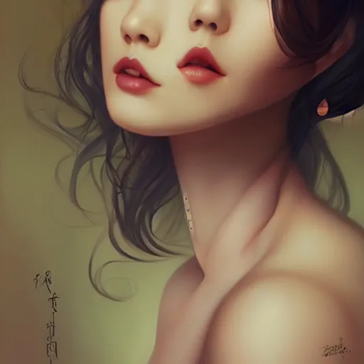 Image similar to gorgeous asian woman by tom bagshaw, artgerm, jeremiah ketner, beeple and charlie bowater, soft lighting, solid background,