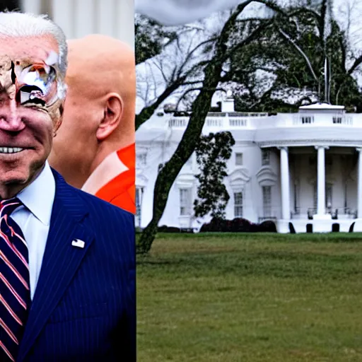 Image similar to biden using his super move st the white house, digital photography