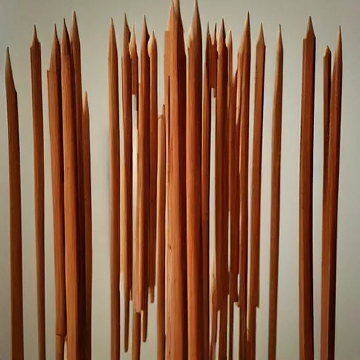 Image similar to “photo of a sculpture made of wooden skewers at the moma”