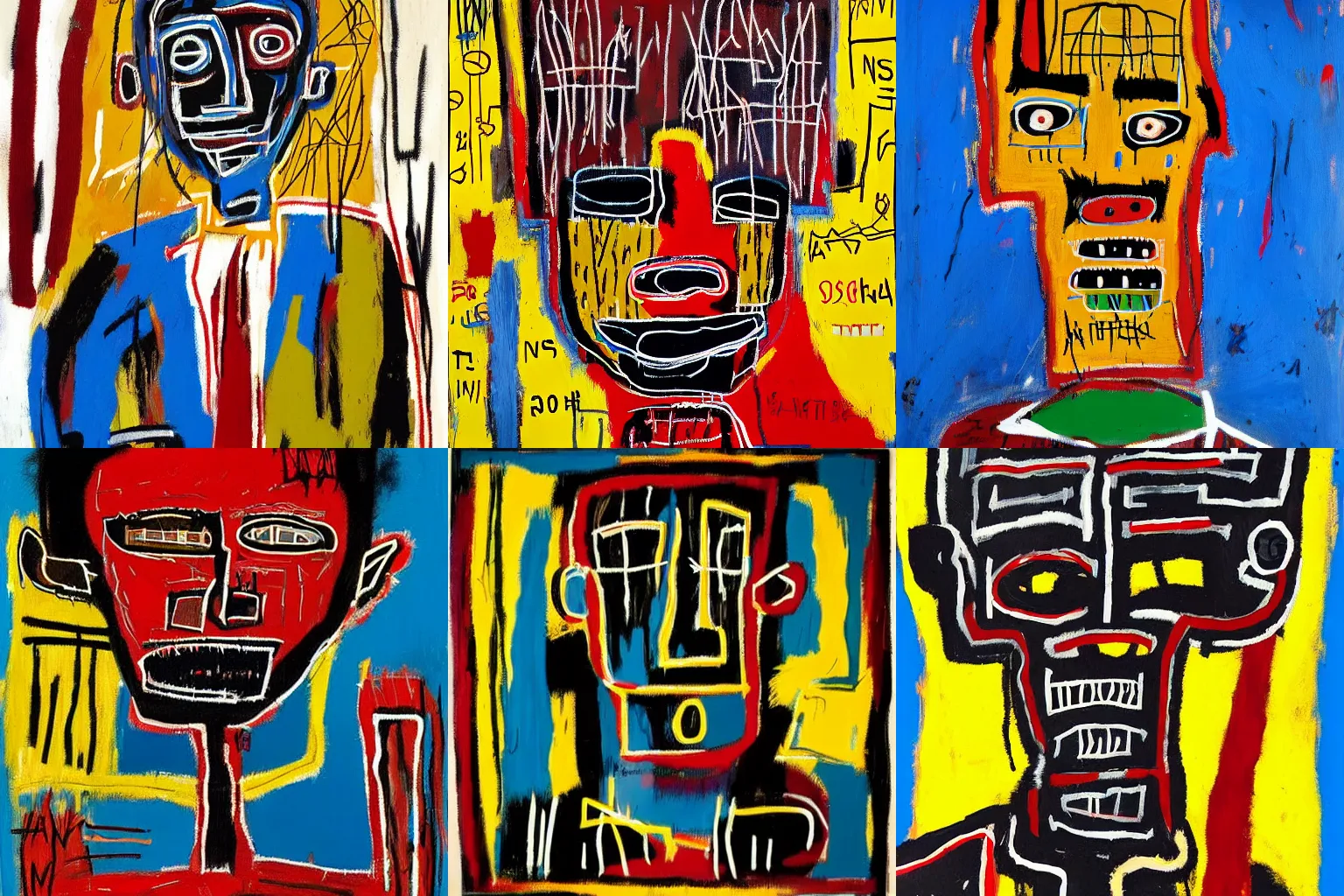 Prompt: painting of an african man by jean-michel basquiat