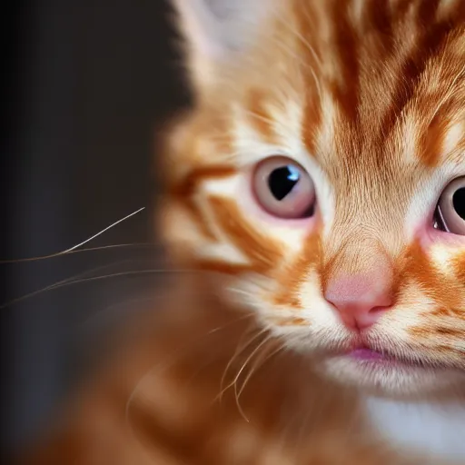 Image similar to A Close up photograph of a Cute ginger kitten, 8k, UltraHD