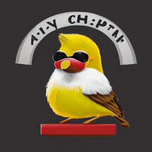 Image similar to An adorable mustached canary with a communism t-shirt, highly detailed, digital painting, artstation, concept art, sharp soft focus, studio light, by Phil and Kaja Foglio,