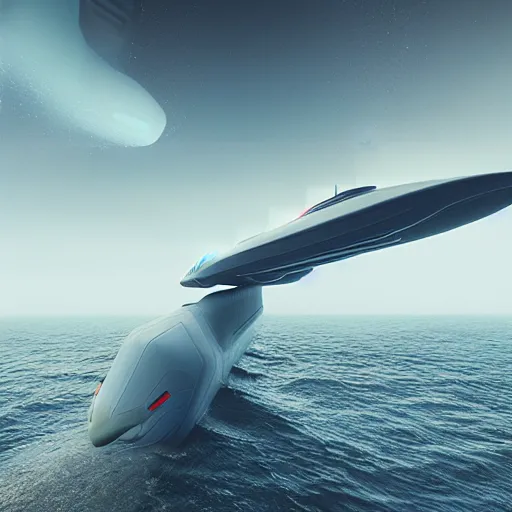 Image similar to futuristic hybrid flying submarine design by mike winkelmann, john harris, science ficiton, realism, trending on arstation