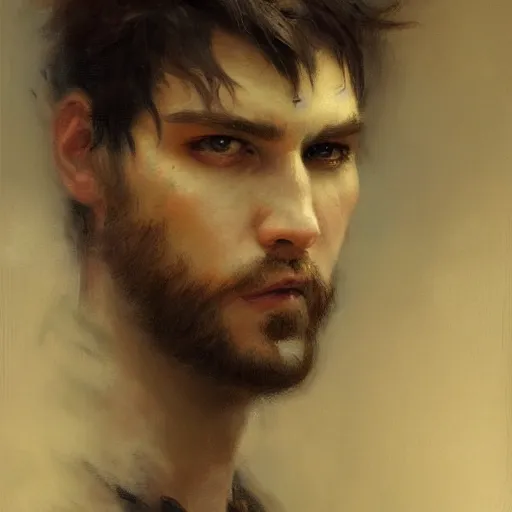 Prompt: A handsome emo man, painting by Gaston Bussiere and Greg Rutkowski, trending on artstation, 4k, 8k,