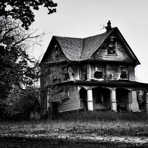 Image similar to photo of a creepy house