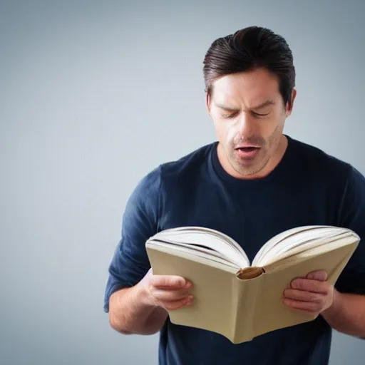 Image similar to stock photo of a man eating a book