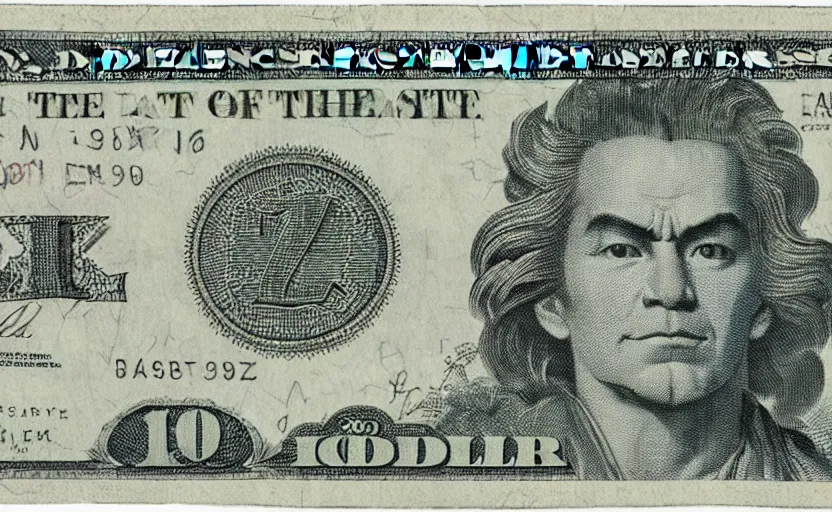 Image similar to rectangular photograph of seven dollar u. s. currency note featuring spiky - haired saiyan goku from dbz dragonball z