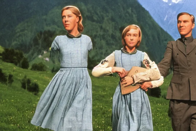 Prompt: still image from the sound of music by david cronenberg